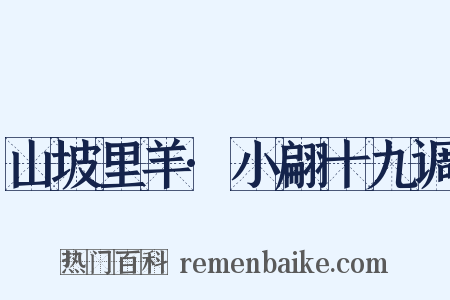 山坡里羊·小翩十九调是什么意思的图片